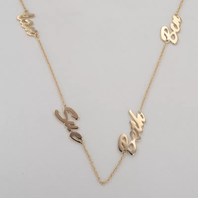 14K Yellow Gold Letter Necklace