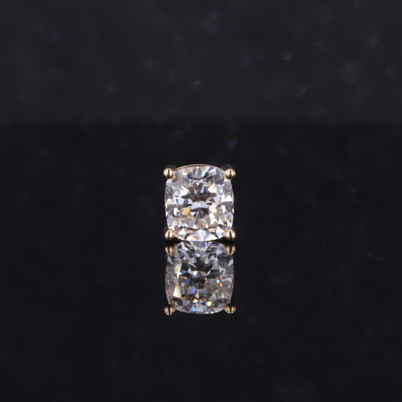 6.3×6.9mm Cushion Cut Lab Grown Diamond 14K Yellow Gold Diamond Pendant