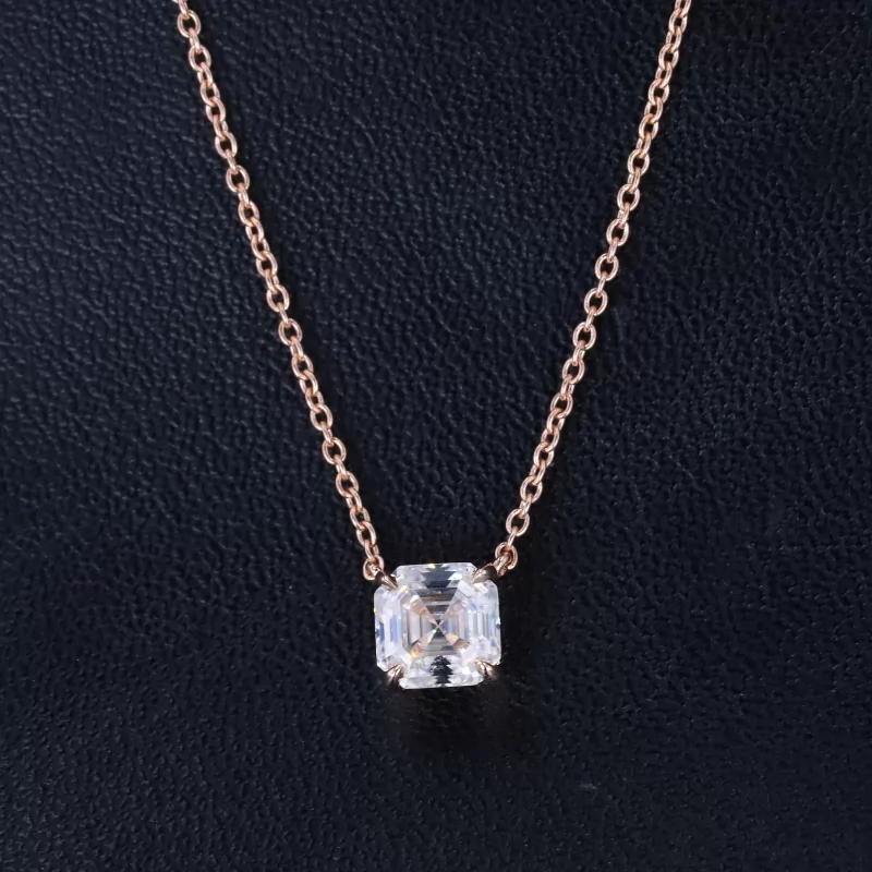 1.20ct Lab Grown Solitaire Asscher Cut Diamond Pendant - Flawless Fine  Jewellery London