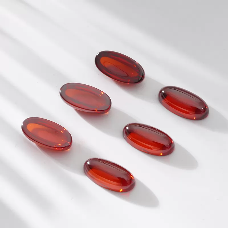 Garnet Flat Back Oval Cabochon Cubic Zirconia