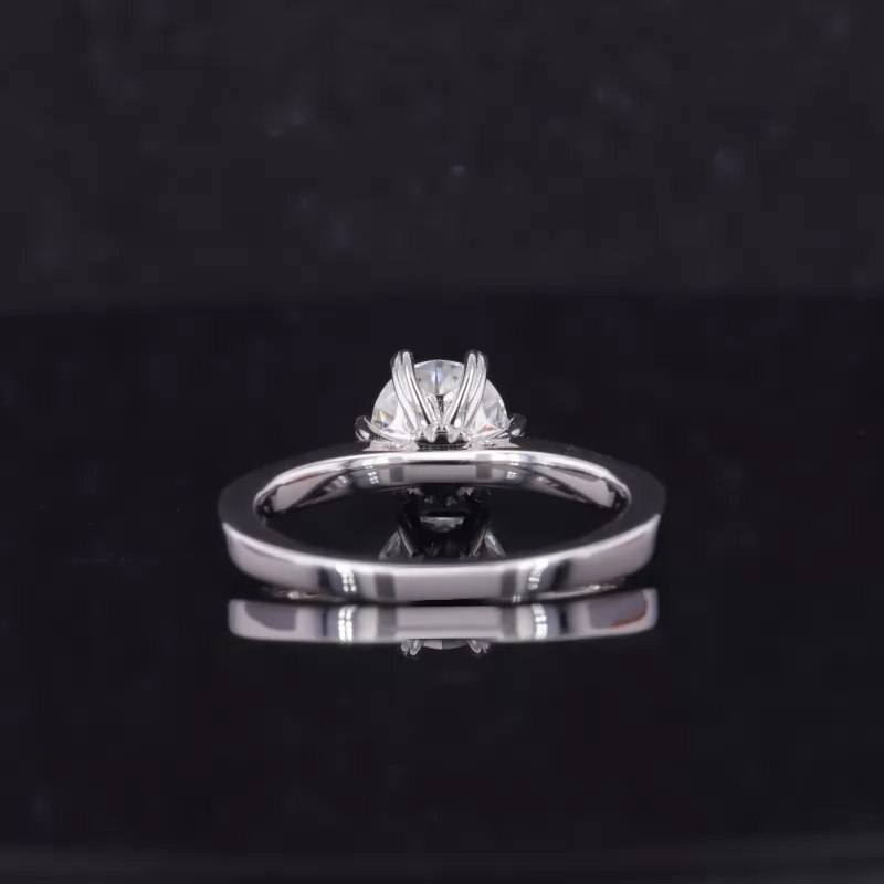 6.5mm Round Brilliant Cut Moissanite S925 Sterling Silver Channel Set Engagement Ring