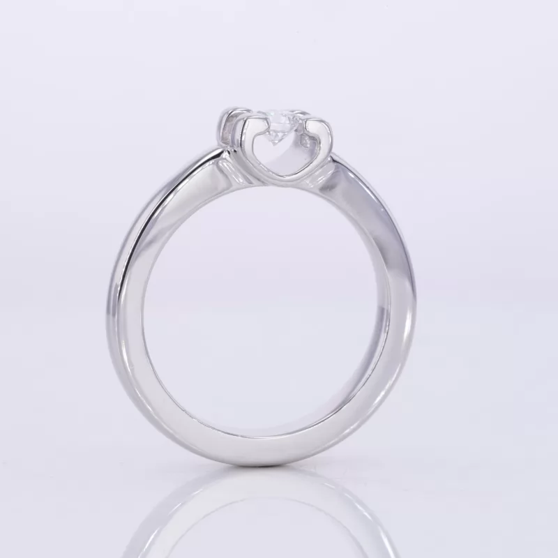 3.5mm Round Brilliant Cut Lab Grown Diamond S925 Sterling Silver Tension Set Engagement Ring