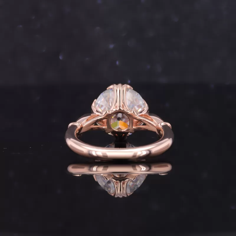 9mm Old European Cut Moissanite 9K Rose Gold Channel Set Engagement Ring