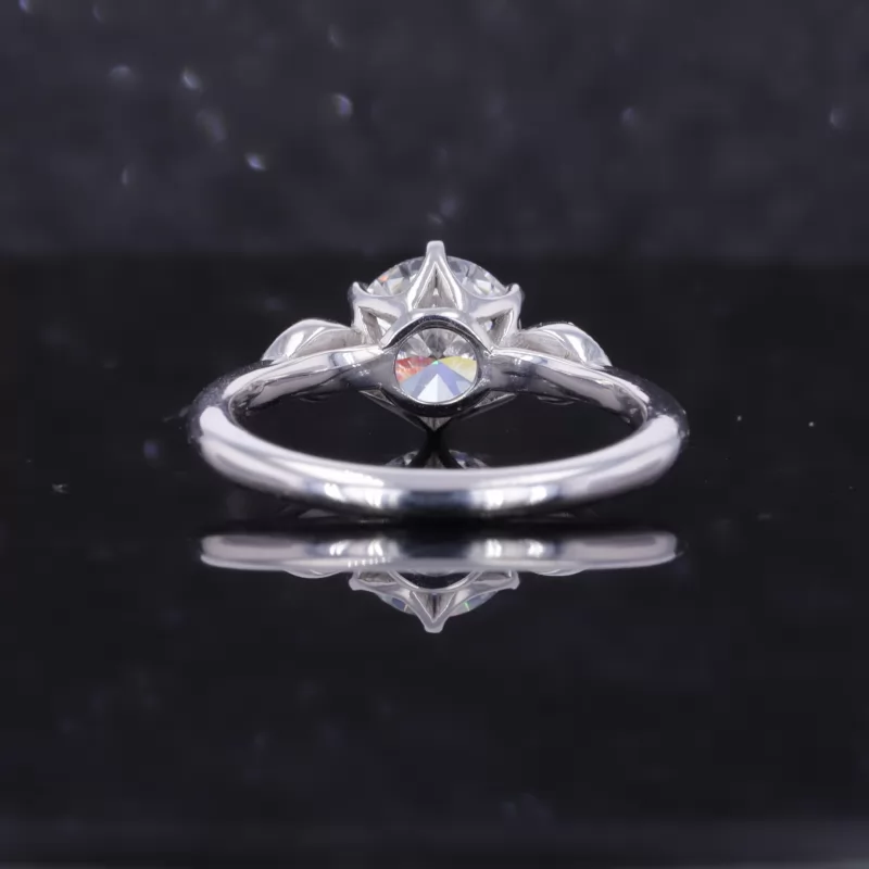 7.4mm Round Brilliant Cut Moissanite PT950 Channel Set Engagement Ring