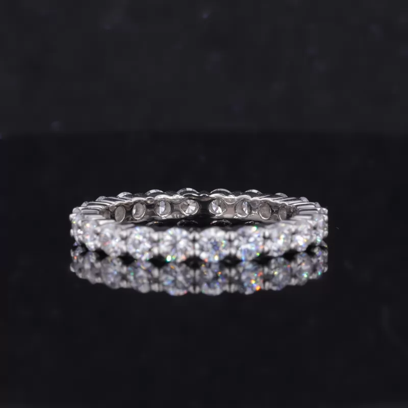 3mm Round Brilliant Cut Moissanite PT950 Diamond Eternity Ring