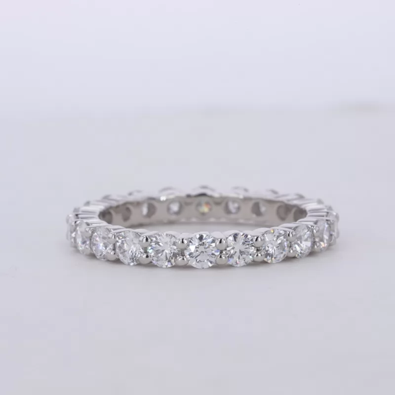 3mm Round Brilliant Cut Moissanite PT950 Diamond Eternity Ring