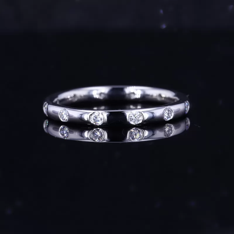 1.7mm Round Brilliant Cut Moissanite PT950 Diamond Ring