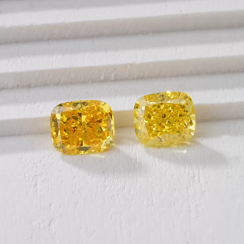 0.5ct 1.0ct 1.5ct 2.0ct Yellow Color Cushion Cut HPHT Lab Grown Diamond