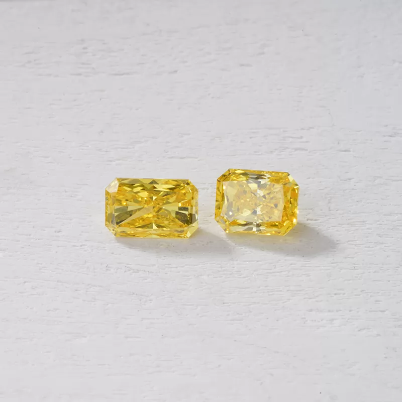 0.1ct to 0.5ct Yellow Color Radiant Cut HPHT Lab Grown Diamond