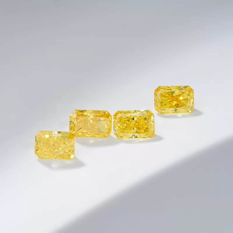 Yellow Color 0.7ct to 1.0ct Radiant Cut HPHT Lab Grown Diamond