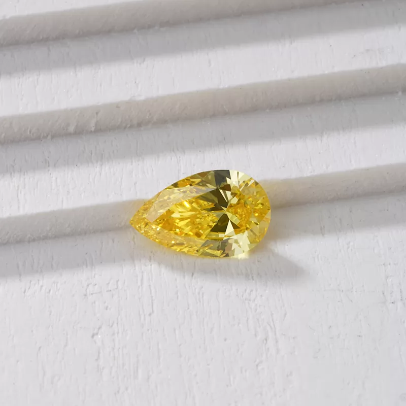 Pear Cut 0.1ct to 0.5ct Yellow Color HPHT Lab Grown Diamond