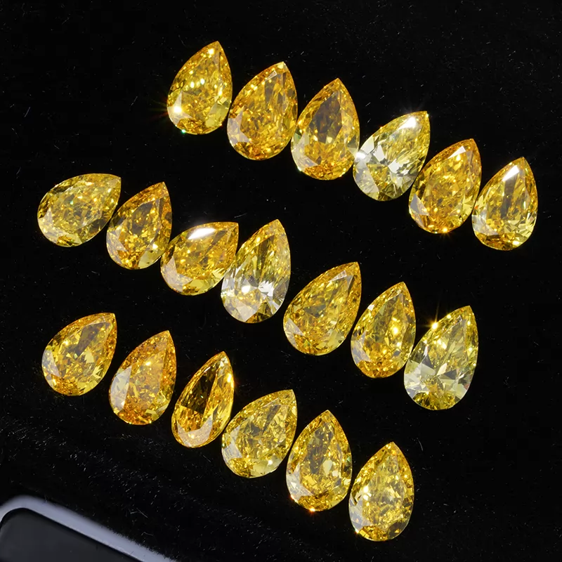 Pear Cut 0.5ct to 0.7ct Yellow Color HPHT Lab Grown Diamond