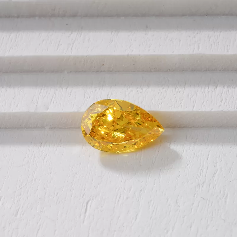 Pear Cut 0.5ct to 0.7ct Yellow Color HPHT Lab Grown Diamond