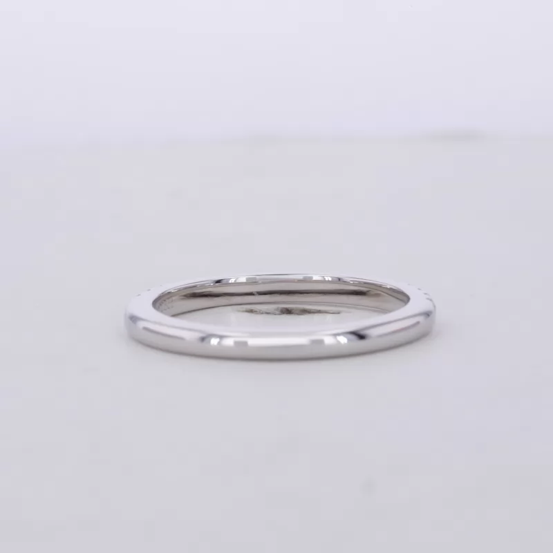 1.5mm Round Brilliant Cut Moissanite 10K White Gold Diamond Ring