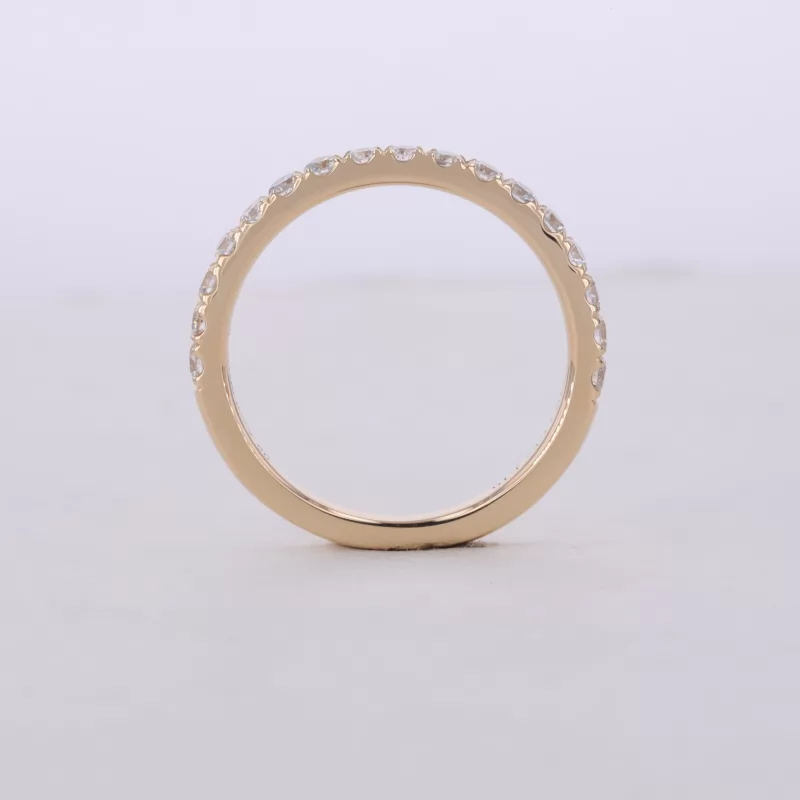 1.8mm Round Brilliant Cut Moissanite 14K Yellow Gold Diamond Ring