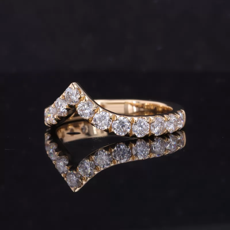 3mm Round Brilliant Cut Moissanite 14K Yellow Gold Diamond Ring