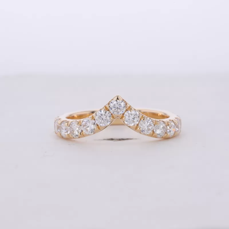 3mm Round Brilliant Cut Moissanite 14K Yellow Gold Diamond Ring