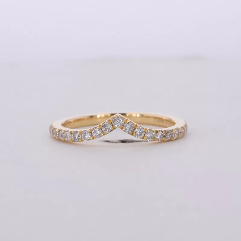 1.6mm Round Brilliant Cut Moissanite 18K Yellow Gold Diamond Ring