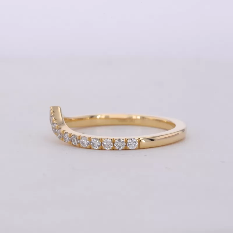 1.6mm Round Brilliant Cut Moissanite 18K Yellow Gold Diamond Ring