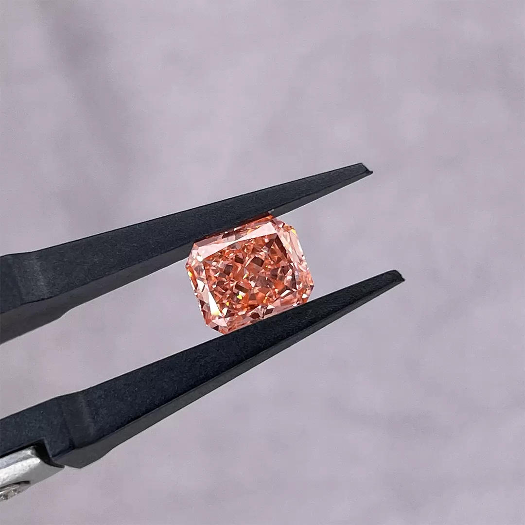 Pink Color 0.13ct to 1.41ct Radiant Cut Lab Grown Diamond