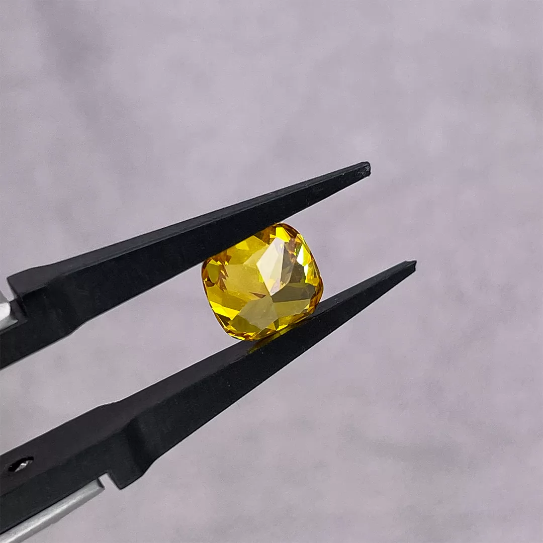 Yellow Color 0.27ct to 2.19ct Cushion Cut Lab Grown Diamond