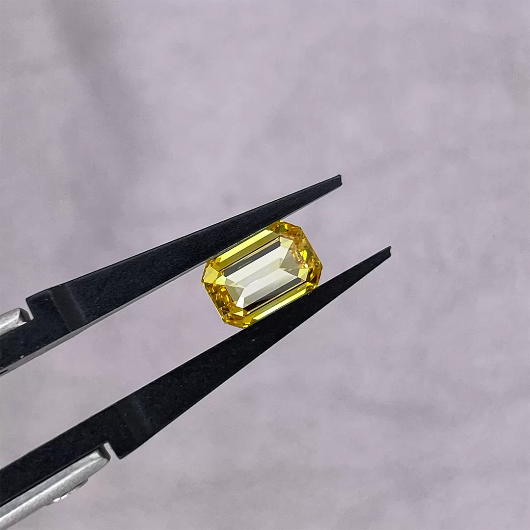 Yellow Color 0.17ct to 2.10ct Octagon Emerald Cut Lab Grown Diamond