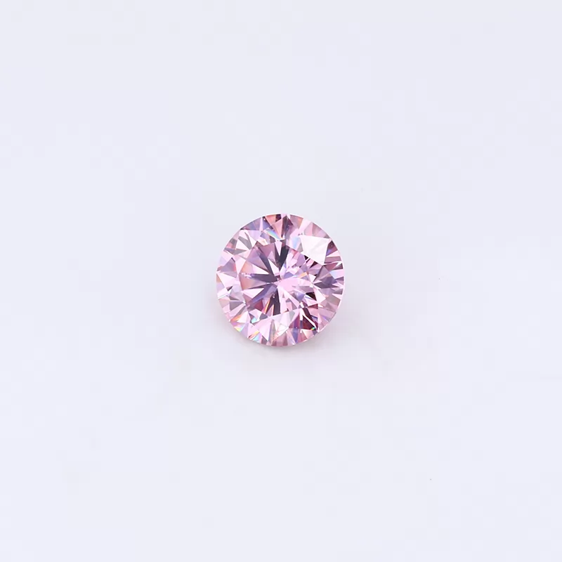 Pink Color 8mm 2ct Round Brilliant Cut Moissanite