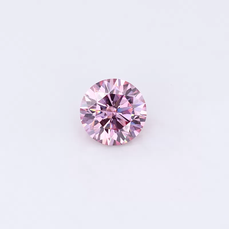 Pink Color 8mm 2ct Round Brilliant Cut Moissanite