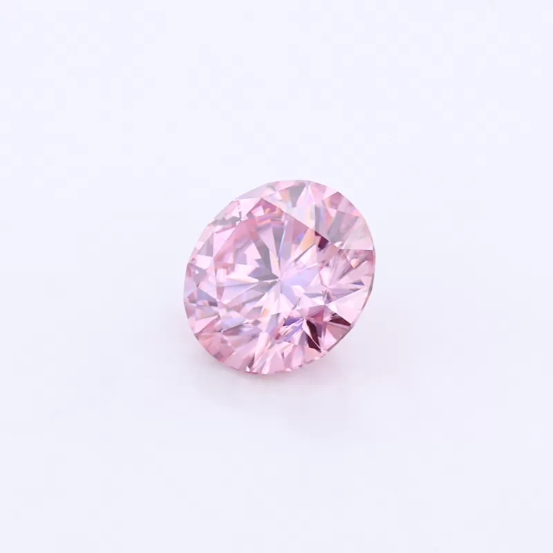 Pink Color 8mm 2ct Round Brilliant Cut Moissanite