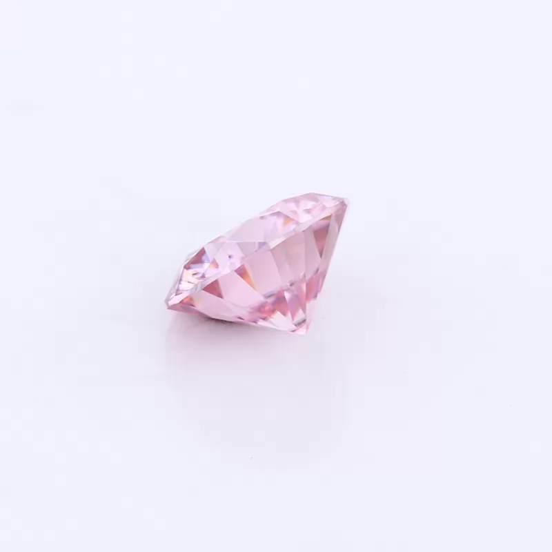 Pink Color 8mm 2ct Round Brilliant Cut Moissanite