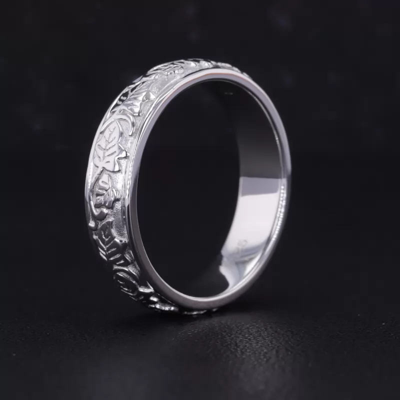 S925 Sterling Silver Vintage Script Ring