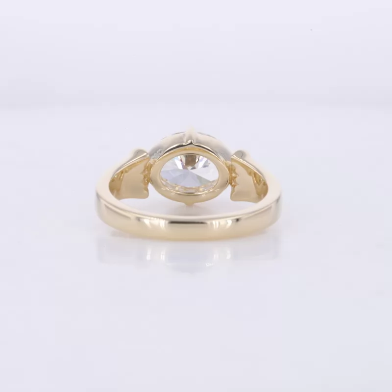 9.03×6.66mm Oval Cut Lab Grown Diamond 10K Yellow Gold Solitaire Engagement Ring