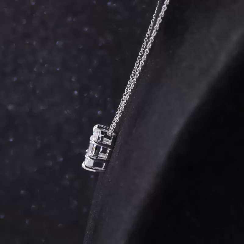 5.1×9.6mm Marquise Cut Lab Grown Diamond 10K White Gold Diamond Pendant Necklace