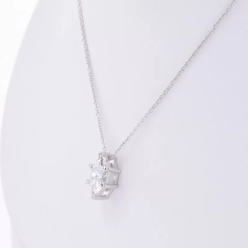 5.1×9.6mm Marquise Cut Lab Grown Diamond 10K White Gold Diamond Pendant Necklace