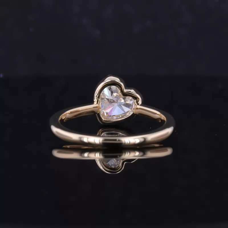 7.22×7.51mm Heart Cut Lab Grown Diamond 14K Yellow Gold Solitaire Engagement Ring