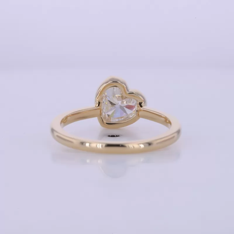 7.22×7.51mm Heart Cut Lab Grown Diamond 14K Yellow Gold Solitaire Engagement Ring