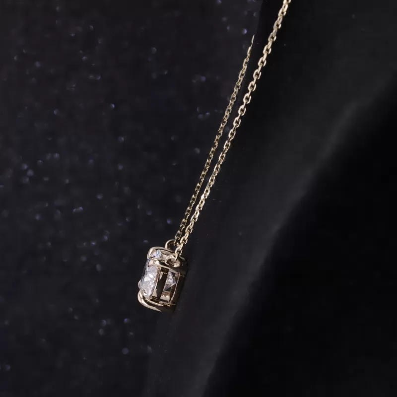 13.7×9.82mm Oval Cut Lab Grown Diamond 14K Yellow Gold Diamond Pendant Necklace