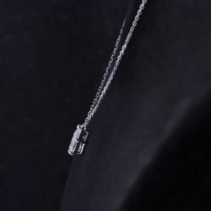 5×8mm Pear Cut Lab Grown Diamond 14K White Gold Diamond Pendant Necklace