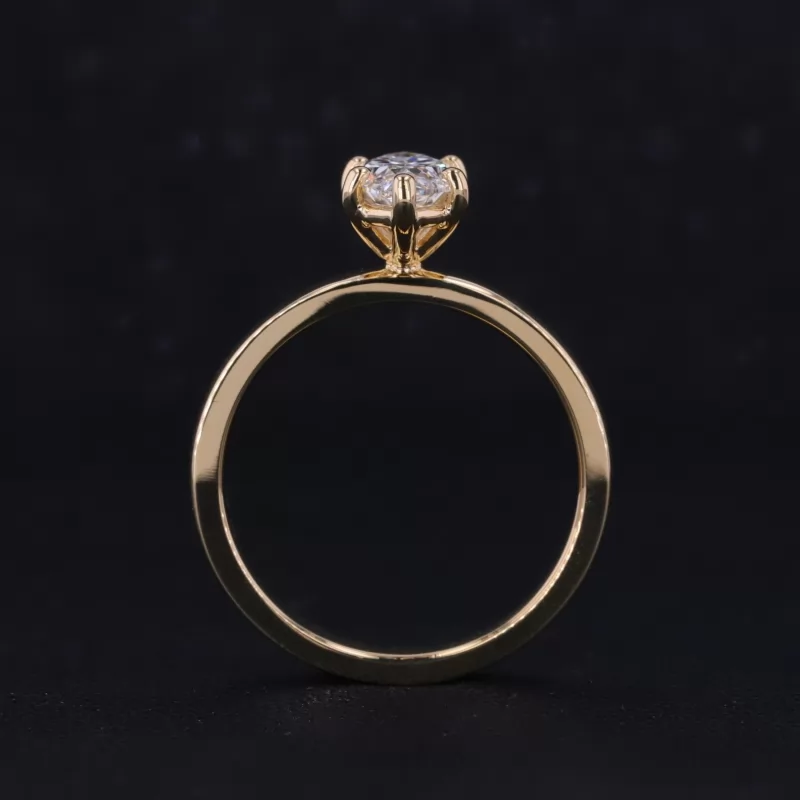 5.34×9.93mm Marquise Cut Lab Grown Diamond 18K Yellow Gold Solitaire Engagement Ring