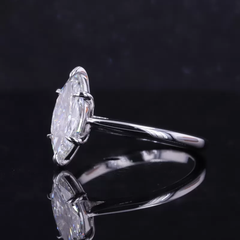 5.72×13mm Marquise Cut Lab Grown Diamond 10K White Gold Solitaire Engagement Ring