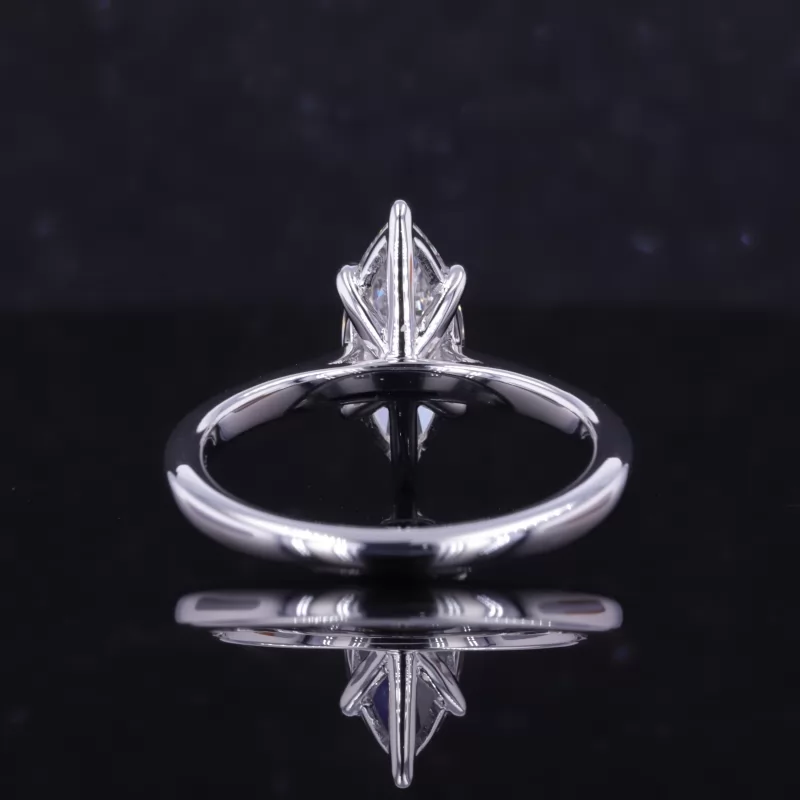 5.72×13mm Marquise Cut Lab Grown Diamond 10K White Gold Solitaire Engagement Ring