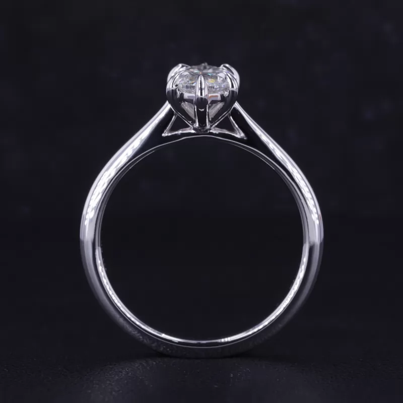 5.72×13mm Marquise Cut Lab Grown Diamond 10K White Gold Solitaire Engagement Ring