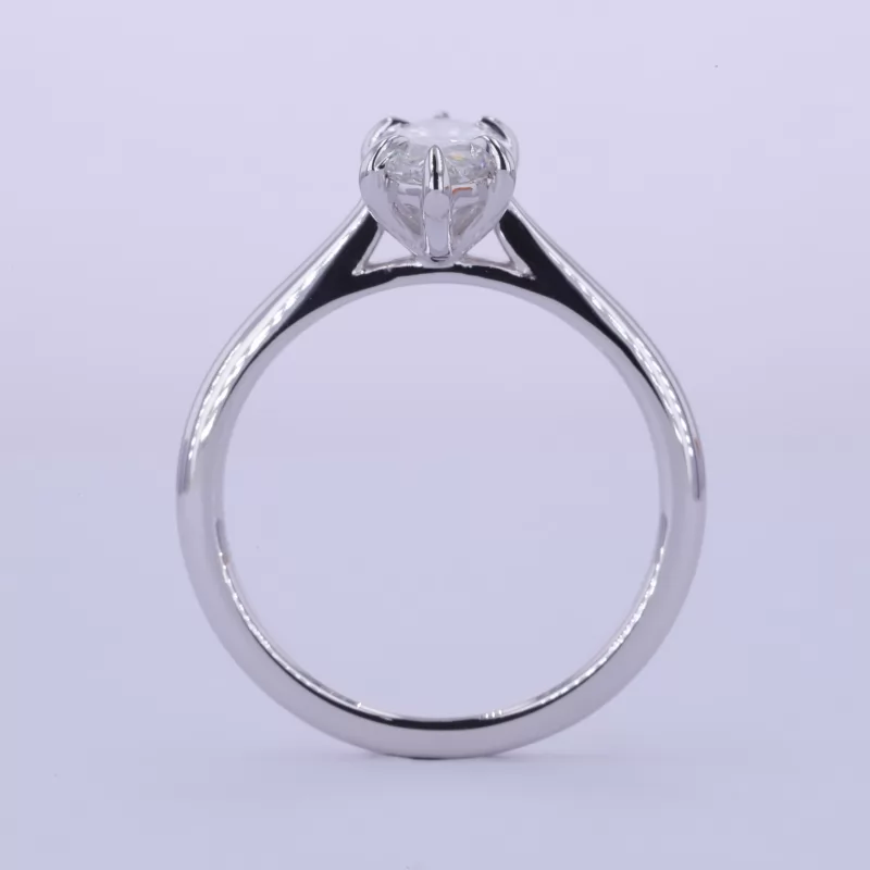 5.72×13mm Marquise Cut Lab Grown Diamond 10K White Gold Solitaire Engagement Ring