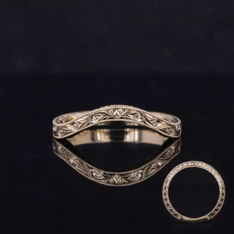 10K Yellow Gold Vintage Script Ring