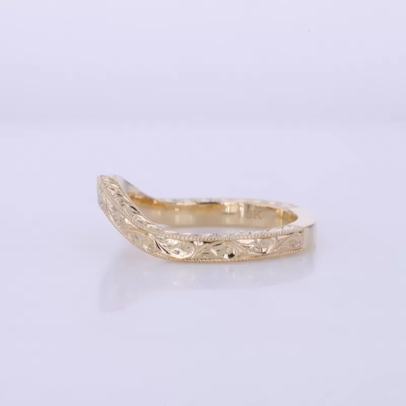 10K Yellow Gold Vintage Script Ring