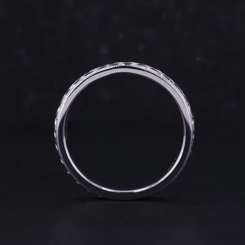 14K White Gold Vintage Script Ring