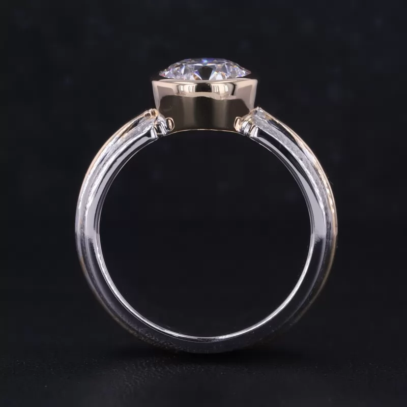 8.65mm Round Brilliant Cut Lab Grown Diamond 14K Gold Men's Wedding Engagement Ring