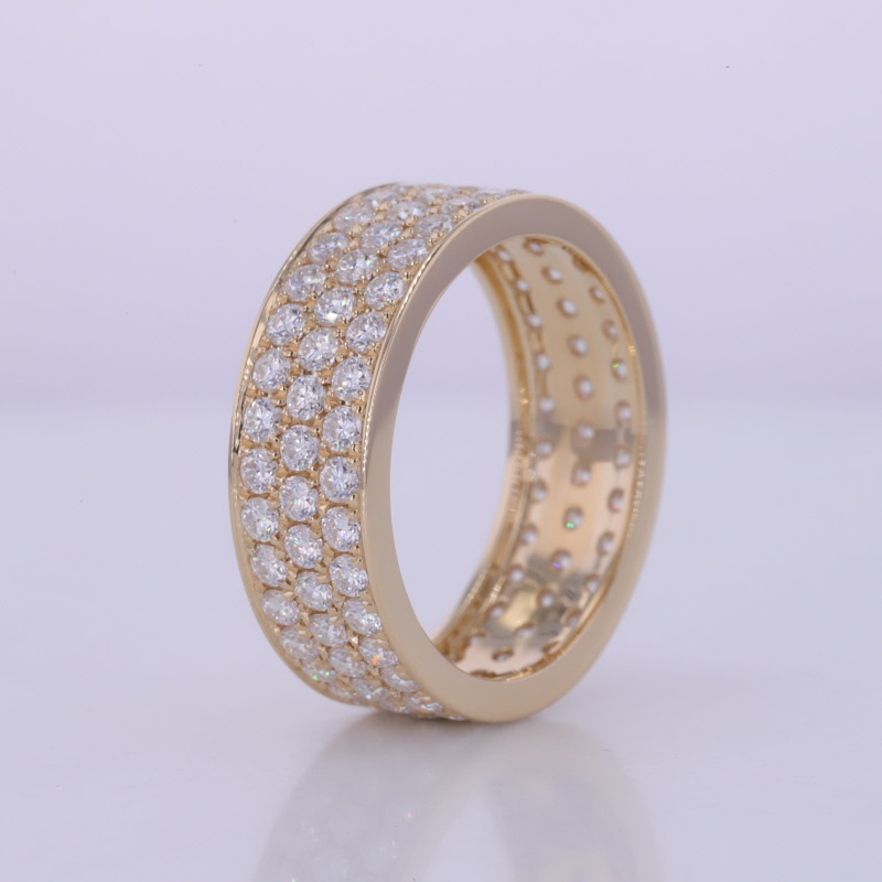 Men's Jewelry 1.8mm Round Brilliant Cut Melee Lab Grown Diamond 14K Yellow Gold Diamond Eternity Ring