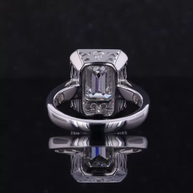 8.54x5.91mm Emerald Cut Lab Grown Diamond 14K White Gold Engagement Ring