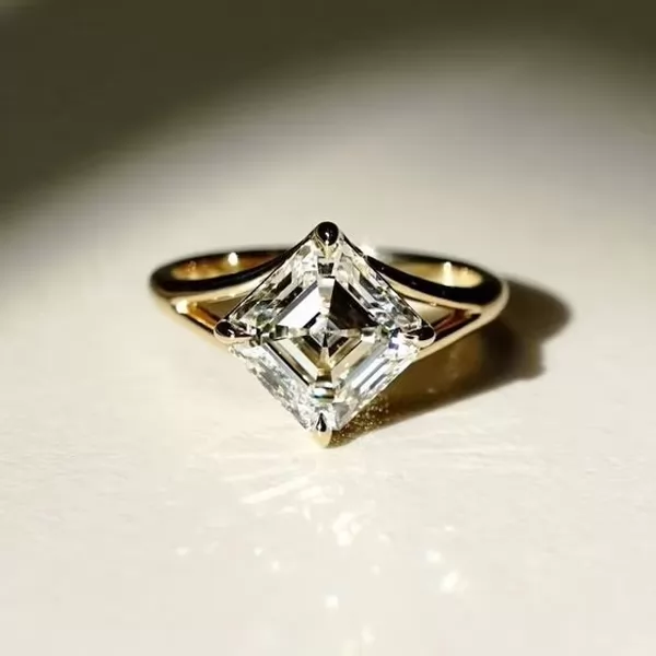 1.0CT 2.0CT D VVS2 IGI Certified Jewelry Asscher Cut Lab Diamond Ring 10K Gold Solitaire engagement Ring